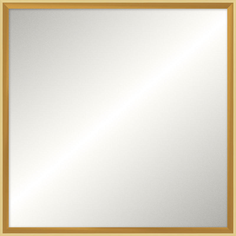 Bright Gold Ridgeline Mirror, Square 23.5" x 23.5", Non-Beveled