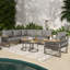 5-6 Seater Modular Outdoor Set With Adjustable Handrail Tables & Nesting Glass Tables