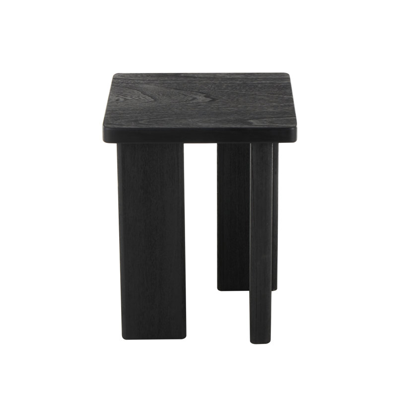 Cole And Grey Wood Handmade Side End Accent Table With Square Tabletop