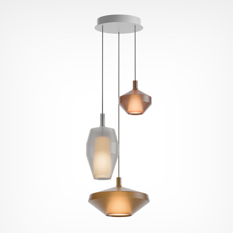 Mom Round Chandelier Pendants, Mixed Color, 3 Lights