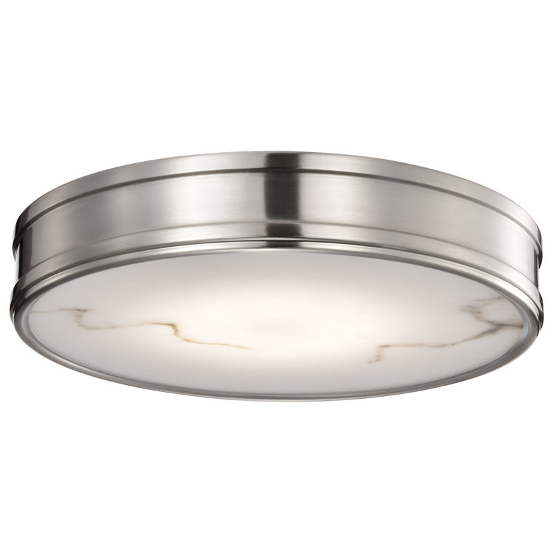 Erem  - 14 Inch LED Flush Mount with Alabaster Glass, Brushed Nickel