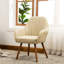 Fauteuil brun clair avec pieds solides - Tuck profond - Accent décoratif haut en mousse et confortable-2016406341