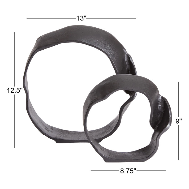 2 Piece Rowan Sculpture Set, Black