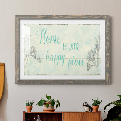Home Is Our Happy Place - Reproduction d'art textuel sur papier encadré