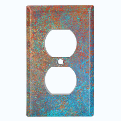 Patina Patterned 1 - Gang Duplex Outlet Standard Wall Plate