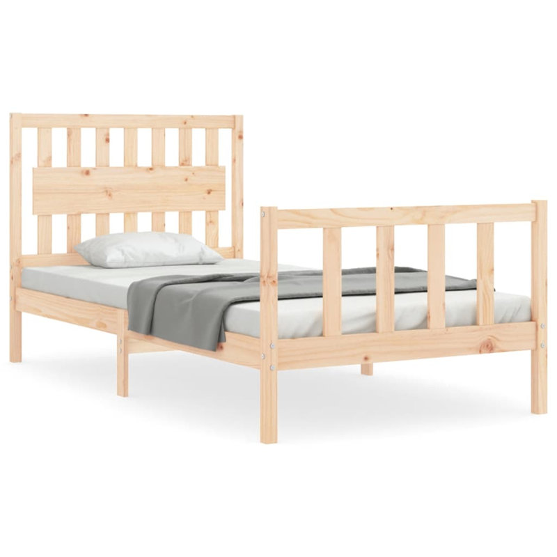 Bed Frame with Headboard, Natural, European Kingsize (160 x 200cm)