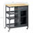 Rolling Kitchen Island With Storage, Kitchen Cart With 4-Bottle Wine Rack, Bar Cart With Stemware Holder, Shelves, Drawer And Cabinet-466439405