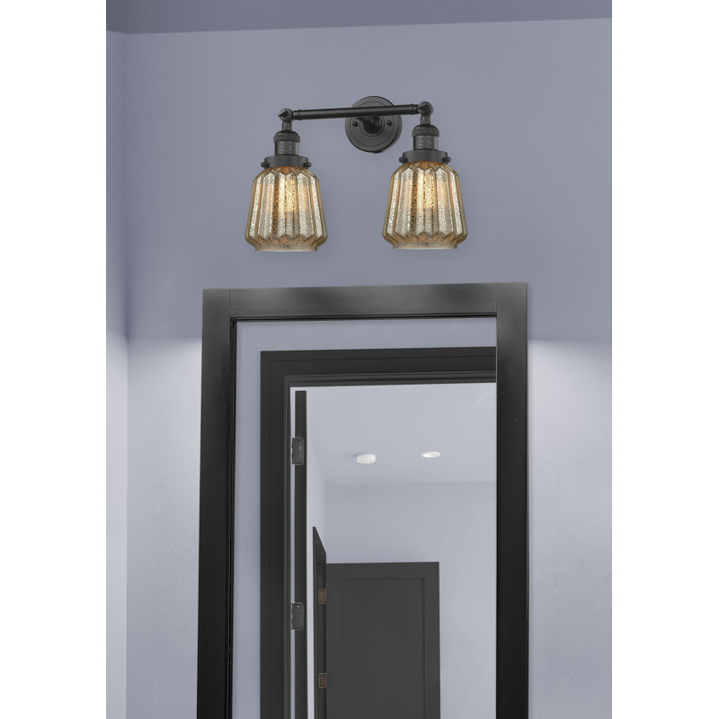 Vinson 2 - Light Dimmable Vanity Light, 60 Watt Vintage Incandescent Bulb, Mercury Plated, Matte Black