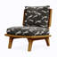 Fauteuil d'appoint français de style français rétro, structure en bois massif, tissu jacquard, conception sans accoudoirs pour la maison