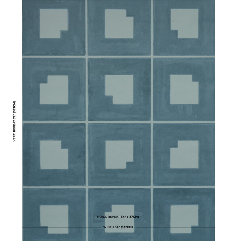 Schumacher x Backdrop Palindrome Wallpaper, Teal
