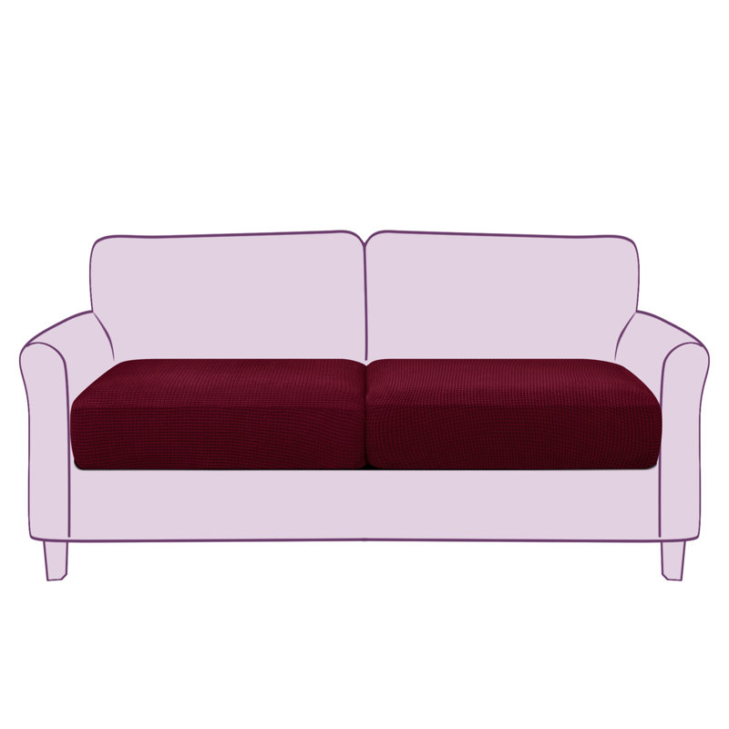 Housse pour causeuse à coussins carrés texturés, Mélange de polyester vin