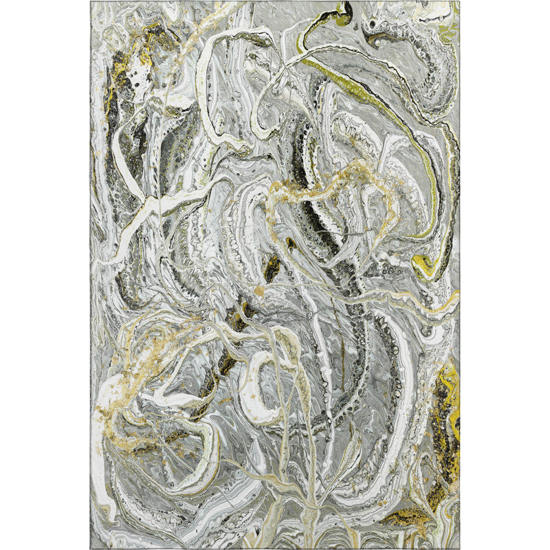 Tapis cyclone Chananya de qualité supérieure lavable à la machine, Rectangle de 10 pi x 14 pi