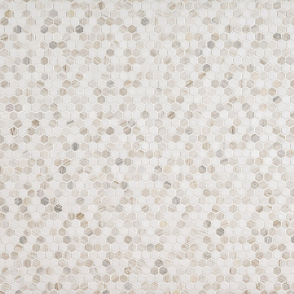 Auralie Hexagon 12 in. x 12 in. Polished Marble Mosaic Floor and Wall Tile