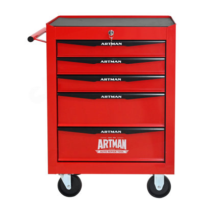 Rolling Metal Tool Chest With 5 Drawers
