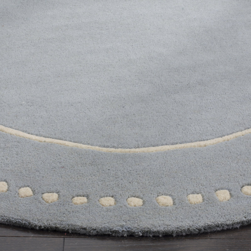 Cruz Hand Tufted Wool Solid Color Rug, Round 5'