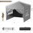 10'x10' Pop-Up Canopy Tent, Heavy Duty Oxford Fabric Commercial Gazebo with 4 Removable Sidewalls, Waterproof & UV-Resistant Instant Shelter, Stakes & Sandbags, for Parties, Trade Shows, Backyard(gray)-109236289-111044839