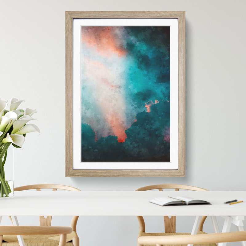 Ray of Light Through the Clouds - Picture Frame Graphic Art Print, 33cm H x 24cm W x 2cm D, Oak Framed