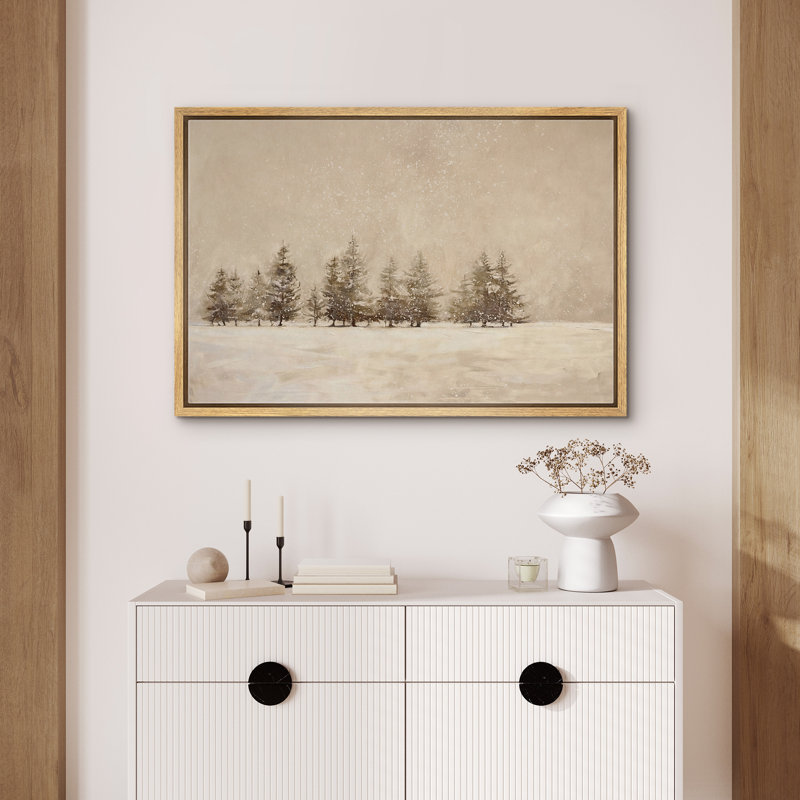 «Winter Minimalist Snowy Pine Trees», reproduction de paysage, cadre photo, impression sur toile, art mural, Naturel