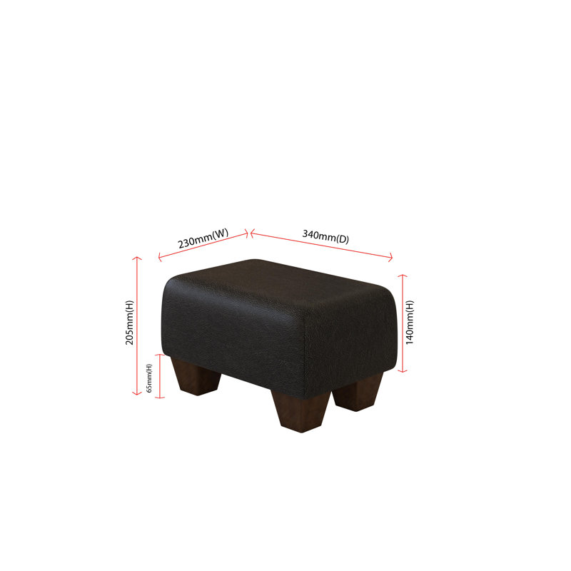 Beong Faux Leather - Mahogany Wood Chunky Legs, Black, Dark Brown