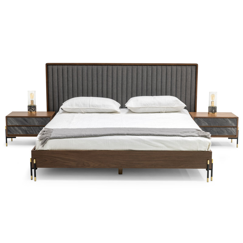 Ensemble de chambre avec lit plateforme 3 pièces Sisemore, Grand