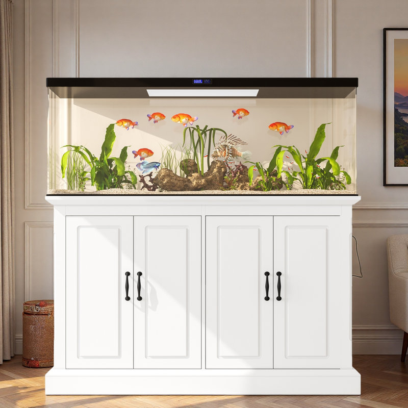 Fish Tank Stand With Power Outlet And 4 Cabinets