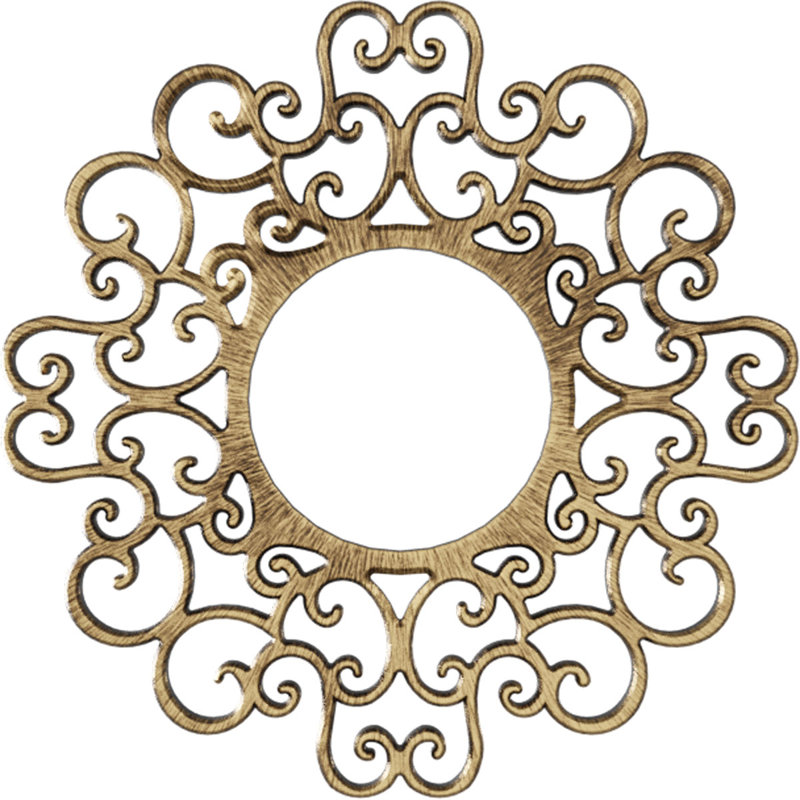 Médaillon de plafond architectural en PVC de qualité architecturale Reims de 26 po x P 9 pi 7 po x P 3/4 po, Laiton antique