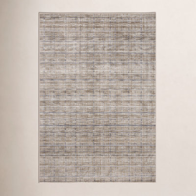 Beige Gray Striped Rug