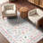 Pink Floral Machine Washable Area Rug with Non-Slip Backing-15789949