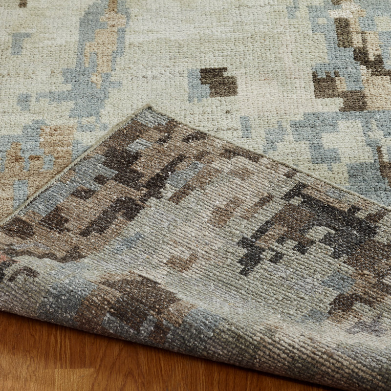 Aurora Drift Handmade Wool Abstract Area Rug, Rectangle 2' x 3'