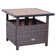 Alec 22'' Rattan Wicker Side Table with Steel Frame, Umbrella Insert Hole, Sand Bag
