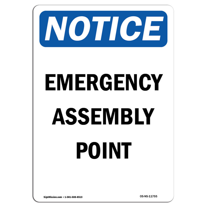 Panneau de point de rassemblement d'urgence