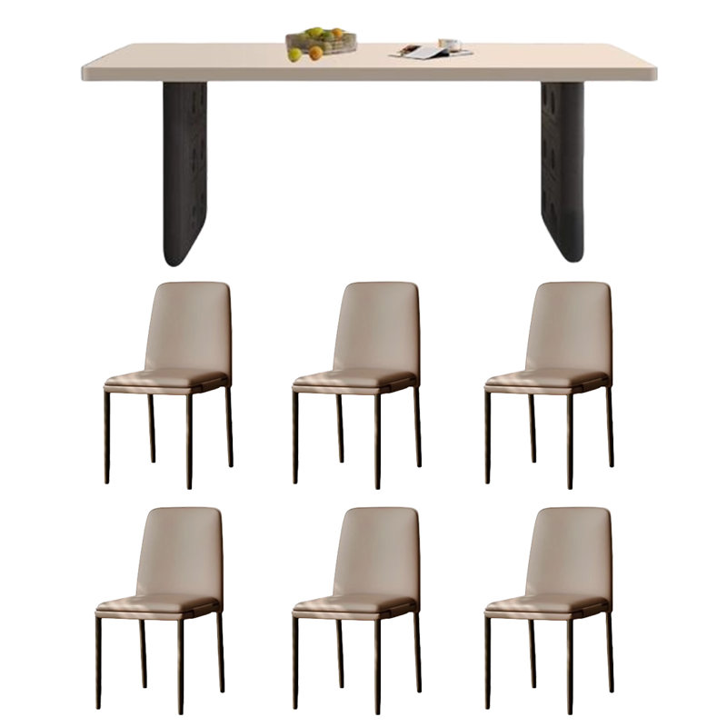 Combinaison de table et chaises de salle à manger italienne., H 29,52 po x L 62,99 po x l 31,49 po