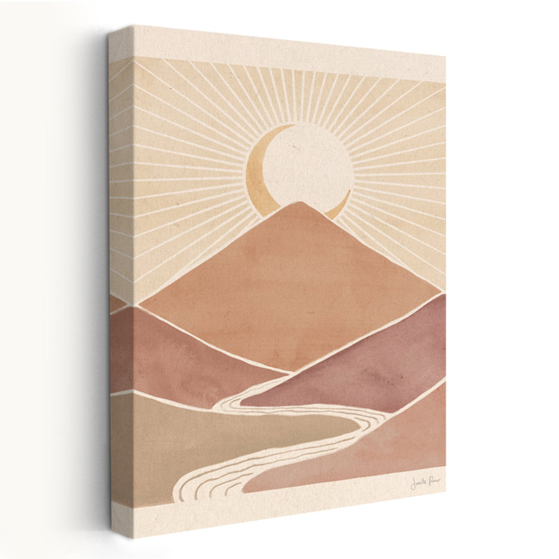 Paysage Mid-Century moderne et bohémien Mid-Century II, H 36 po x l 24 po