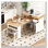 Table de salle à manger extensible avec plateau pliable extra-long, tiroirs, prise de courant et roulettes