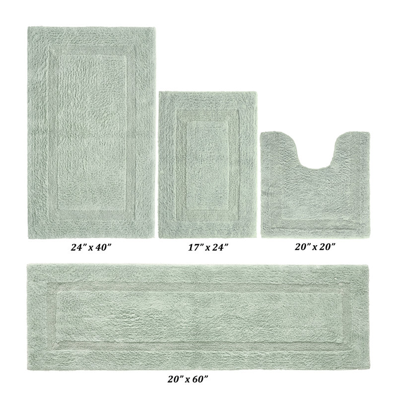 Ensemble de tapis pour salle de bain 100% coton 2370 g / m² Lux, Sauge foncé