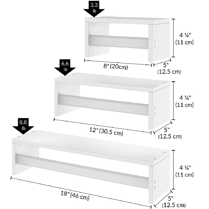Rigga 3 Piece Floating Shelf with Front Bar