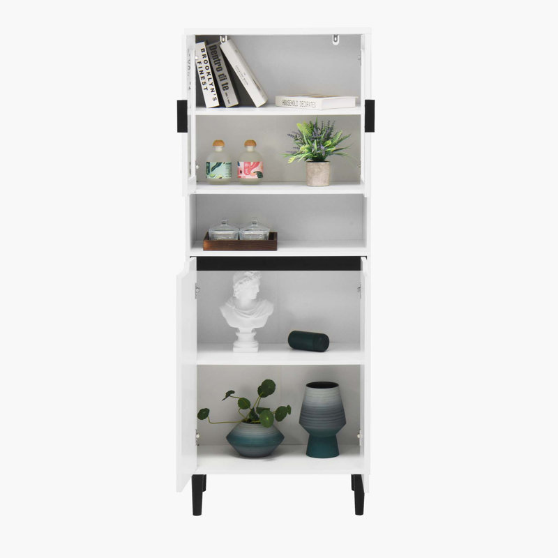 Versatile Tall Storage Cabinet for Multiple Spaces, Offering Ample Storage and Stylish Design., White