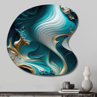 Bridport - Abstract Marble Drop Shape Irregular Metal Wall Decor