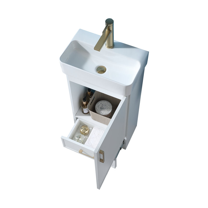 18'' Modern Free-Standing Single Bathroom Vanity Set, White
