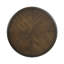 Table de bout ronde à piédestal classique en bois brun classique pour salon 1 pièce