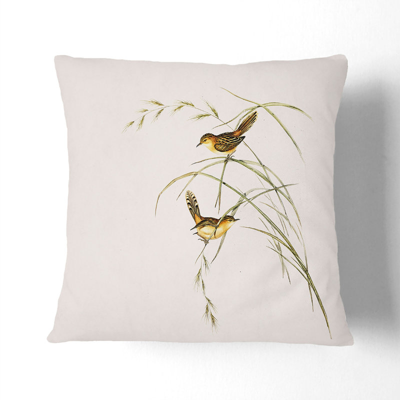 Exile Warbler by Elizabeth Gould Cushion with Filling, Black, 45cm H x 45cm W x 15cm D