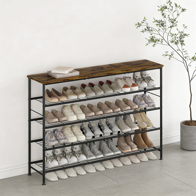 Range-chaussures en métal de style rustique