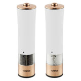 Tower T847003 Electric Salt and Pepper Mill, Stainless Steel, Soft-Touch Body