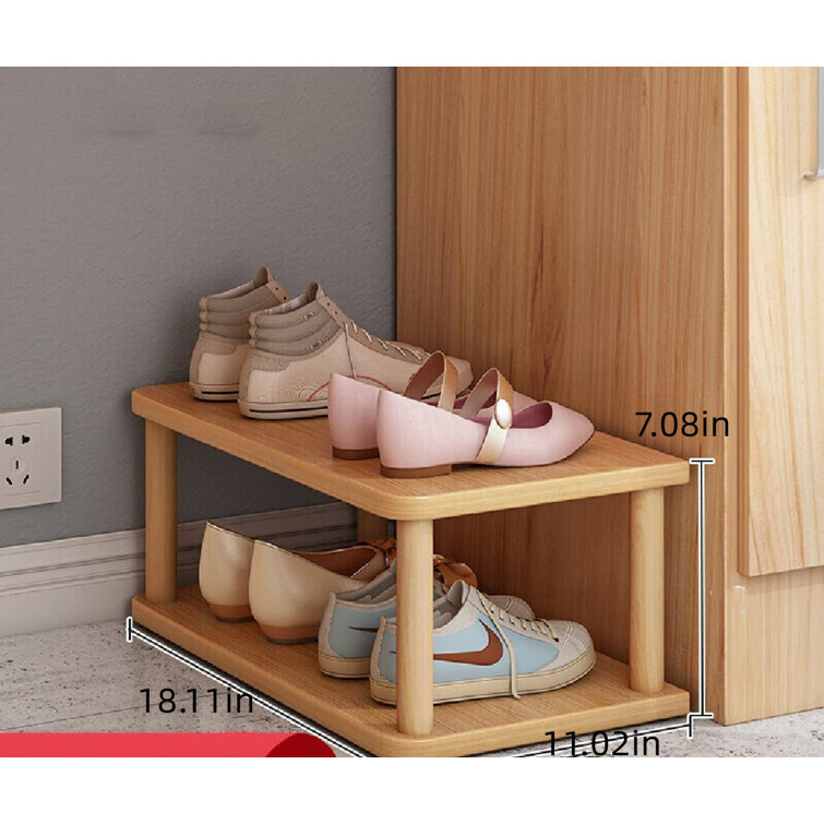 Ebern Designs 3 Pair Solid Wood Shoe Rack