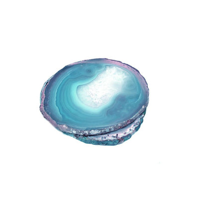 Sous-verres en agate naturelle bleu sarcelle, accessoires de cuisine