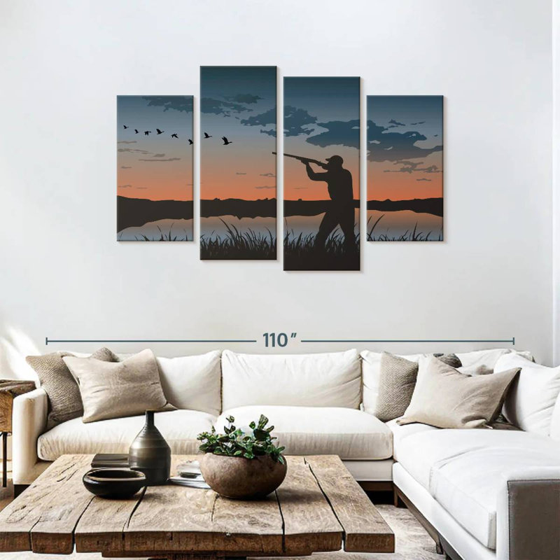 Senne, chasse au canard au coucher du soleil
