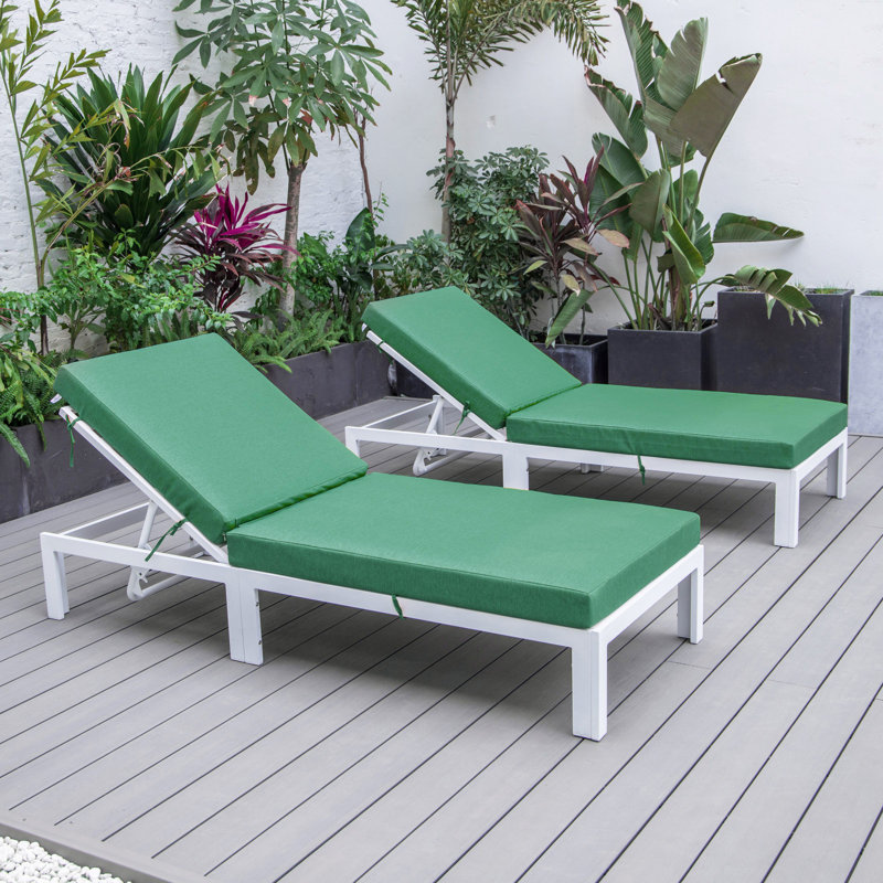 Chaise longue inclinable longue avec coussins 74,8 po Chelsea, Vert
