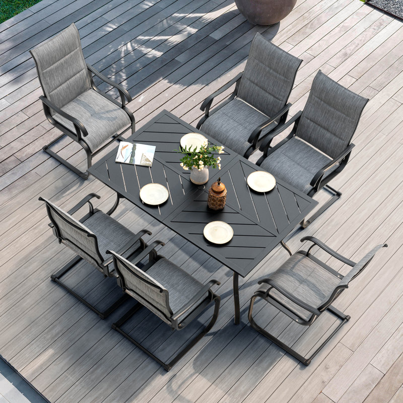 Barrise 6 - Person Patio Dining Set with Rectangular Table