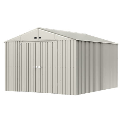 Elite Steel Storage Shed, 10X12, Cool Grey