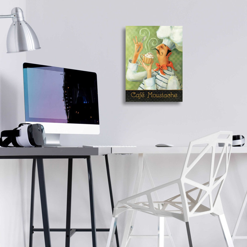 «Cafe Mustache II» par Lisa Audit, art mural en verre acrylique, H 16 po x l 12 po x P 0,13 po